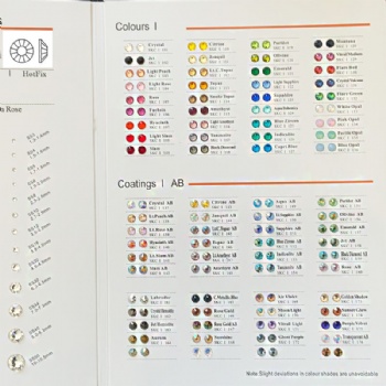 HF Rhinestones Color Chart