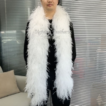 Ostrich Boa White