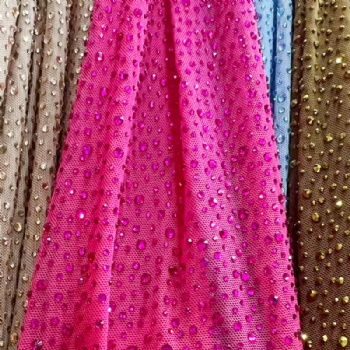 Mix Sizes Rhinestone Fabric