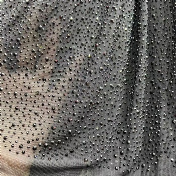 Mix Sizes Rhinestone Fabric