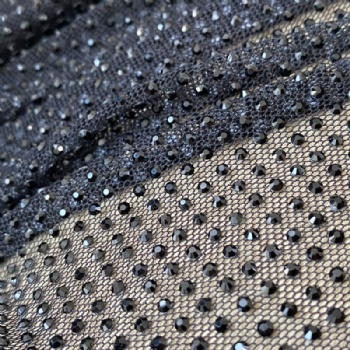 Black Rhinestone Mesh